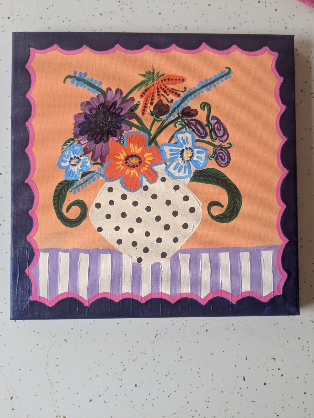 Song Sung Blue 💙 Original Folk Art